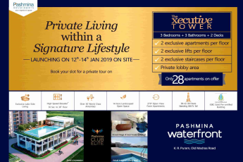 Experience private living within a signature lifestyle at Pashmina Waterfront in Bangalore